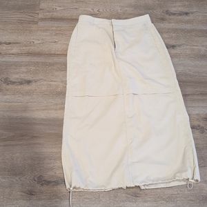 Cream cargo skirt